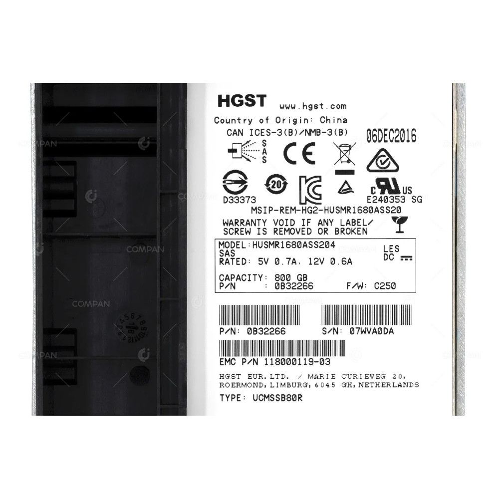 005051567 EMC FLASH SSD 800GB SAS 6/12G 2.5" IN 3.5" LFF FOR EMC DATADOMAIN